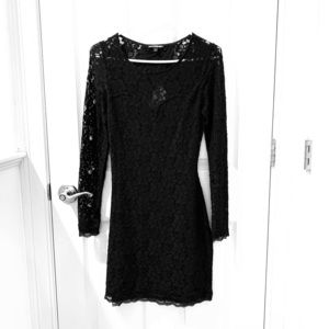 Express Black Lace Open Back Dress
